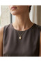 316L Steel Gold Yellow Square Form Zircon Stone Women's Necklace Jewelry - 2