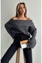 Anthracite Degaje Collar Ribbed Sweater - 4257 - 5