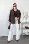 Women's Double-Breasted Collar Belted Double-Pocket Trench Coat Brown - 27K 3051 - 3