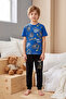 Boy's Short Sleeve Combed Cotton Pajama Set 3973 Saks - 3