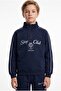 Boy's Half-Zipper Tracksuit Set with Printed Text on the Front - 3