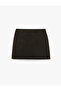 Normal Waist A-Line Cashmere Mini Skirt