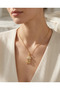 316L Steel Gold Yellow Zircon Stone Jellyfish Model Women's Necklace Jewelry