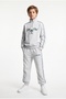 Boy's Half-Zipper Tracksuit Set with Printed Text on the Front