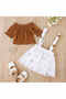 Two-Piece Clothing Set for Girls | 12–18 Months | Brown | Cotton&Polester | Stylish Summer Outfit - 3