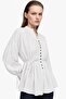 Stylish Tunic with Button Front and Pleated Detail - 2