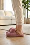Women's Dusty Rose Pompom Detailed Plush Winter House Slippers 3 cm Byndtpwrpon01 - 5
