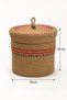 Zelira Jute Basket with Lid 30X30 – Authentic Colored Weave - Handmade Decorative Wicker Basket, Bathroom, Bedroom, Dressing Room, and Living Room Organizer Storage Basket - 3