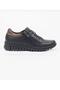 Women's Black Genuine Leather Lightweight Orthopedic Sole Rubber Laced Casual Shoes - 4