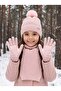Scarf & Beanie & Gloves Set - Pink - Plain