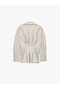Viscose Long Sleeve Oversized Striped Poplin Shirt with a Cut-Out Collar and Waist Accent - 2