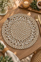 Decorative Single Placemat Patterned Tricot Model Round American Style Placemat Knitted Placemat Handmade Stylish Table Decoration Dining Table Breakfast Table Tableware Decor Home and Kitchen Accessory