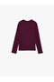 Crew Neck Modal Blend Long Sleeve Basic T-Shirt - 2
