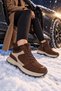 Nortex Fur Zippered Thick Sole Lace-Up Winter Women's Sneaker Boots - 4