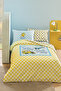 Minions Gingham 100% Cotton Single Duvet Cover Set - Yellow