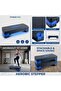 Aerobic Stepper Platform, Fitness Exercise Step, Black with Blue Accents, 68x28x15cm - 7