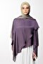 Nora Pattern Double-Sided Shawl Olive-Purple - 4