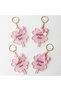 Baby Candy Gift Bebe-339P Four Heart Leaves Clover Pink Plexiglass Keychain - 30 Pieces - 6