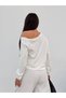 Women's Ecru Paris Printed Boat Neck Sweatshirt Frv0231 - 5