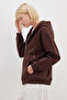 3 Thread Basic Zippered Hooded Oversize Sweatshirt - 7