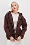 3 Thread Basic Zippered Hooded Oversize Sweatshirt - 2