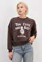 3 Threaded Unprinted Rabbit Printed Oversize Sweatshirt