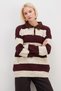 Striped Half Button Polo Neck Knitwear Sweater - 6
