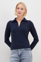 Half Zip Polo Collar Slim Fit Modal Sweatshirt - 2