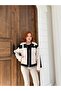 Women's Stone Garni Detailed Belted Plush Coat Nh2720 - 5