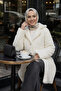 Women's Lined Buttoned Double-Breasted White Plush Coat - 5