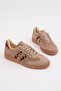 Women's Brown Suede Leopard Thermo Rubber Sole Casual Sneaker - 4
