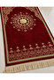 Velvet Lined Prayer Rug with Mihrap Star Pattern 70X115 cm Soft Textured Luxury Prayer Mat and Gift Set - 4