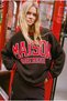 College Collar Stripe Detailed Slogan Oversize Knitwear Sweater Aw26Kz00073