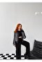 Women's Anthracite Garni Detailed Belted Plush Coat Nh2720 - 5