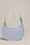 Sky Curve |   Ice Blue Canvas Hobo Shoulder Bag - 7