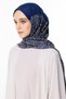 Nora Pattern Double-Sided Shawl Navy Blue-Beige - 2
