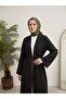 Long Cardigan with Front Band - Black - 2