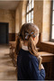Girl's Crow's Feet Patterned 2-Piece Bowknot Rubber Buckle Brown