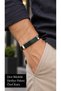Morenza Forestrail Black Green Leather Men's Bracelet - Three Stripes Minimal Design