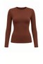 Women's Cream Bitter Brown Crew Neck Bodysuit - 7
