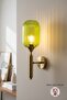 Wingmn Green Glass Torch Body Sconce Metal Rustic E27 Single Cafe Boutique Lamp Lighting - 7