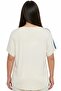 Women's V-Neck Cross Stripe Sequin-Bead Embroidered Short Sleeve Lycra Viscose Plus Size Blouse - 4