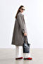 Plaid Patterned Minimal Trench Coat - 6