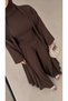 Sandy Fabric Triple Abaya Set in Brown Color - 4