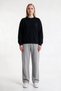 Selanik Fabric Crew Neck Black Sweatshirt Comfortable Fit