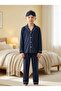 Unisex Children's Anthracite Color Eye Patched Pajama Set