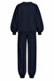 Navy Blue 100% Cotton Tracksuit Set with Elastic Cuffs - 22Y98243 - 2