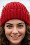 Women's Ribbed Folded Knitwear Winter Beanie - 7