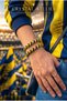 2 Pieces Yellow Navy Blue Fan Bracelet Macrame Handmade Adjustable Unisex Knitted Sports Yellow Navy Blue Rope Bracelet - 4