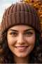 Women's Ribbed Folded Knitwear Winter Beanie